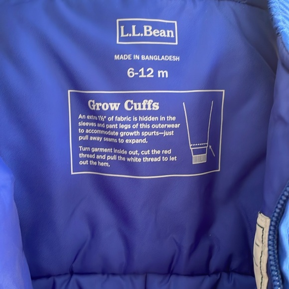 Blue LLBean 6-12 month bib snow pants - Picture 2 of 2